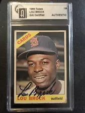 1966 Topps Lou Brock Authentic Auto #125 Well Centered Nice HOF Cardinals