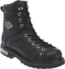 HARLEY-DAVIDSON FOOTWEAR Men's Abercorn Black Leather Motorcycle Boots D93340