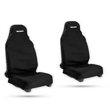 Recaro Bucket Seat Cover 1+1 Front Black Waterproof White Logo Printed Pair