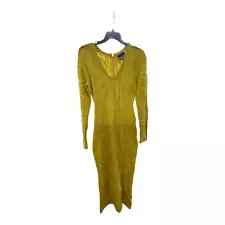 Coogi Australia Yellow Long Sleeve Sweater Dress