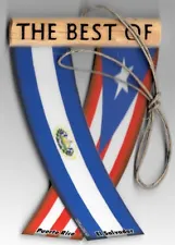 Rear view mirror car flags El Salvador and Puerto Rico unity flagz for the car