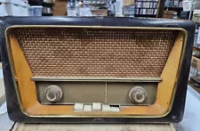 1950's EMUD Rekord Junior 196 German AM/FM Wooden TableTop Tube Radio for Parts