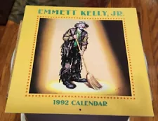 Vintage 1992 Emmett Kelly Jr Clown Calendar 12”X12”