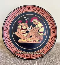 Vintage Greek Wall Art Plate 7” Hand Painted Achilles Tending Wound Of Patroclus