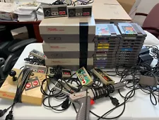 Lot of 3NES Nintendo Consoles 8 bit Games, Cords Controllers Wholesale