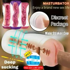 Male Masturbaters Cup DEEP Sucking Pocket Pussy Stroker Sex Toy For Men Adults