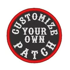 Custom Embroidery Patch Biker Embroidered Outlaw MC Tag Badge 3.25" Round