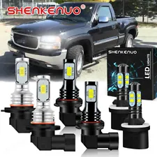 For GMC Sierra 1500 2500 HD 1999 2000 2001 2002 LED Headlight Fog Light Bulbs (For: 2001 GMC Sierra 2500)