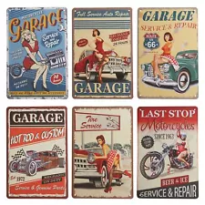 6x Vintage Retro Man Cave Metal Signs Wall Decor for Bar Garage Basement 8x11.8"