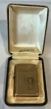 Vintage Unfired 10K Gold Filled 2517191 Zippo with MW initials, with Case