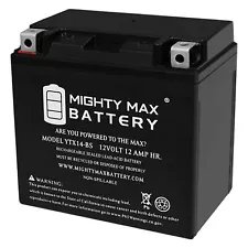 Mighty Max YTX14-BS Battery Replacement for Kinetik APTX14-BS