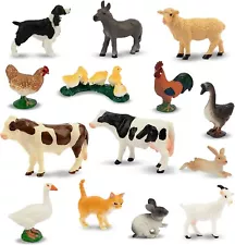 Mini Farm Animal Figure Set, 14PCS, Mini Animal Figure, Realistic Model