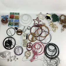 Huge Lot of Crafting Items Many Wrapped Dream Catcher Rings Beads Over 70 pieces