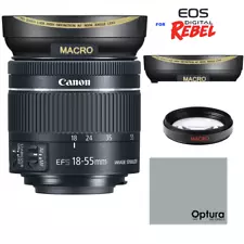 WIDE ANGLE + MACRO LENS FOR Canon EF-S 18-55mm f/4-5.6 IS STM Lens WORKS ON 58MM