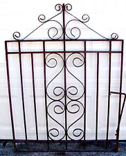 1- 34" x 46" Antique Wrought Cast Iron Old English Garden Gate Vtg 2 Available