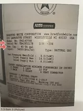 Bradford White Water Heater 40 Gallon- Model No: Urg140t6n