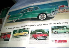 1955 Mercury Montclair Monterey Custom w/ convertible large-mag 2-pg car ad