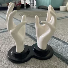 Vintage 1990 E & B Giftware Double Plastic Mannequin Hands Jewelry Display