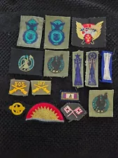 Military Issue WWII Korea Vietnam Era Patch and Pins Lot of 15 #506