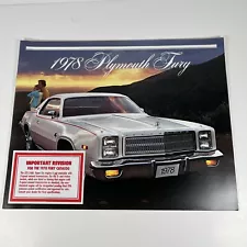 1978 Plymouth Fury 12-page Original Car Sales Brochure Catalog