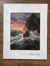 Roy Gonzalez Tabora Hawaii Ocean Matted Art Print Signed Autographed