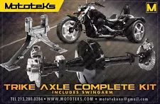 HARLEY TRIKE AXLE CONVERSION KIT + SWINGARM HARLEY DYNA MODELS 1991-2005