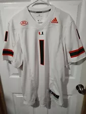 Miami Hurricanes adidas Premier Football Jersey #1 White GS5137 Men's Size Large