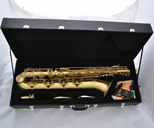 Professional TaiShan Yellow Antique Baritone Saxophone Sax +Germany Mouth 2 Neck