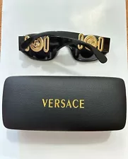 Versace Biggie Sunglasses VE4361F GBI1/87 Black/Gold Medusa Unisex