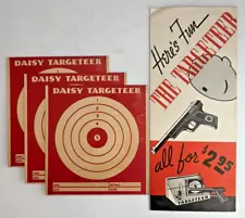 Vintage Daisy Targeteer Brochure For Air Pistol And Rifles Plus 3 Unused Targets