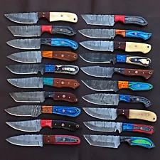 LOT OF 20 CUSTOM HANDMADE DAMASCUS STEEL FULLTANG SKINNER HUNTING EDC KNIFE 42