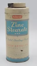 VINTAGE McKesson's Zinc Stearate "A Toilet Dusting Powder" Tin Shaker