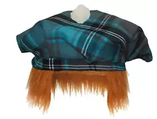 Adults Balmoral Tartan Tam O'Shanter Scottish Hat Fancy Dress