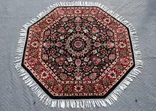 Octagonal hand tied oriental wool rug, 3' 1", octagon