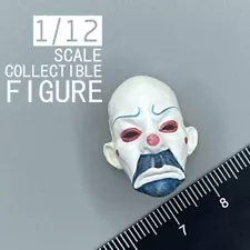 Joker Clown Bank Robber Mask 1/12 For 6" Action Figure Sculpt Doll Head