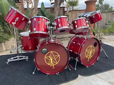 Tama Superstar Candy Apple Red Neil Peart Rush 13pc Drum Set kit RARE!!!