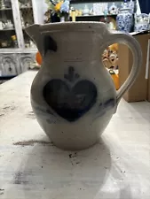 Vintage Rowe Pottery Pitcher Works Salt Glaze Stoneware Heart Jug Cambridge,