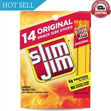 Slim Jim Snack Sized Original Smoked Snack Stick, Easy, On-the-Go School, Wor...