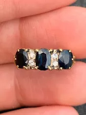 18ct gold diamond natural sapphire ring