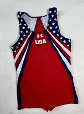 GK ELITE Gymnastics UNDER ARMOUR Leotard SINGLET Patriotic USA STAR Men’s Sz: AL