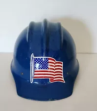 Vintage Original BLUE BULLARD 502 Fiberglass Hard Boiled HARD HAT IRONWORKER