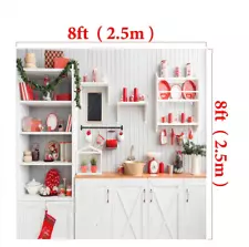 Kate Christmas Kitchen Backdrop White Wall for Photography