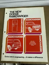 1974 Dodge Ramcharger 12-page Vintage Original Car Sales Brochure Catalog