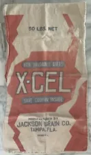 X-Cel Grain Sack Feed Bag Jackson Grain Co Tampa 50 Lb Fabric Vtg