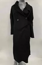 NWT Mango Women's Black Wool Double Breasted Long Sleeve Coat Size S