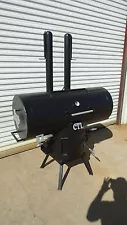 NEW Reverse Flow BBQ Pit Smoker Charcoal Grill Cooker for Concession Trailer