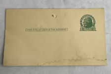 1914 Thomas Jefferson 1 cent prepaid unused postcard Unposted DAMAGED