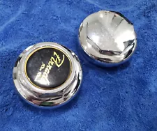 2x Left Sided Hex Smooth Chrome Spinner Caps for Wire Wheels