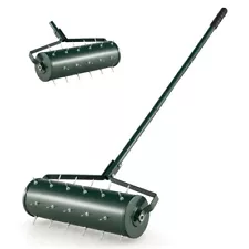 21'' Manual Lawn Aerator Detachable Long Handle 51" w/ Drum Filled Sand or Stone