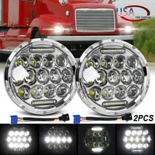 For Freightliner Century Class 7inch Round LED Headlights Hi/Lo Beam Light Pair (For: 1999 Freightliner Century Class)